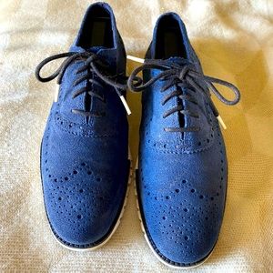 Cole Haan Original ZEROGRAND navy wingtip suede